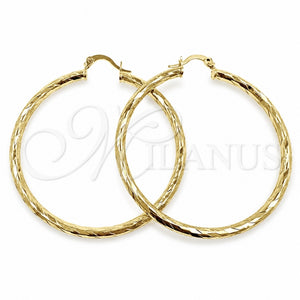 Argolla Grande 02.213.0248.1.50 Oro Laminado, Diseño de Hueco, Diamantado, Tono Dorado