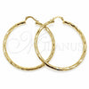 Argolla Grande 02.213.0248.1.50 Oro Laminado, Diseño de Hueco, Diamantado, Tono Dorado