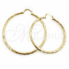 Argolla Grande 02.213.0248.1.50 Oro Laminado, Diseño de Hueco, Diamantado, Tono Dorado