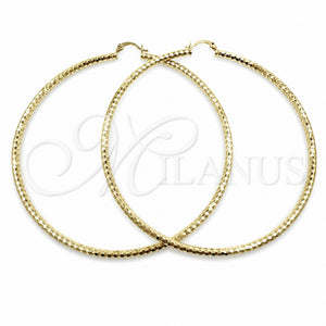 Argolla Extra Grande 02.213.0252.90 Oro Laminado, Diseño de Hueco, Diamantado, Tono Dorado