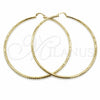 Argolla Extra Grande 02.213.0252.90 Oro Laminado, Diseño de Hueco, Diamantado, Tono Dorado