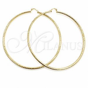 Argolla Extra Grande 02.213.0252.100 Oro Laminado, Diseño de Hueco, Diamantado, Tono Dorado