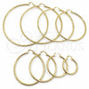Argolla Extra Grande 02.213.0252.100 Oro Laminado, Diseño de Hueco, Diamantado, Tono Dorado