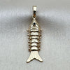 Dije Elegante 05.195.0045 Oro Laminado, Diseño de Pescado, con Zirconia Cubica Negro, Pulido, Tono Dorado
