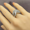 Anillo Multi Piedra 01.471.0064 Oro Laminado Blanco, Diseño de Baguette, con Zirconia Cubica Blanca, Pulido, Rodinado (Talla Unica)