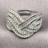 Anillo Multi Piedra 01.471.0064 Oro Laminado Blanco, Diseño de Baguette, con Zirconia Cubica Blanca, Pulido, Rodinado (Talla Unica)