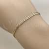 Tobillera Básica 04.213.0338.07 Oro Laminado, Pulido, Tono Dorado (Grosor 03.4 MM, 7 Pulgadas de Largo)