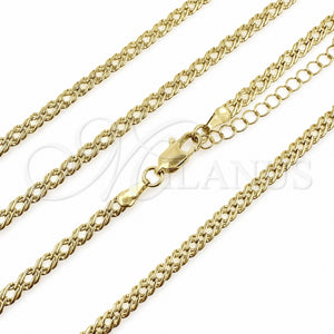 Gargantilla Basica 04.213.0338.22 Oro Laminado, Pulido, Tono Dorado (Grosor 03.4 MM, 22 Pulgadas de Largo)