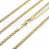 Gargantilla Basica 04.213.0338.22 Oro Laminado, Pulido, Tono Dorado (Grosor 03.4 MM, 22 Pulgadas de Largo)