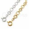 Pulsera Elegante 03.415.0007.1.07 Oro Laminado Blanco, Diseño de Torcido y Rolo, Pulido, Rodinado (Grosor 12 MM, 8 Pulgadas de Largo)