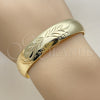 Aro Individual 07.165.0019 Oro Laminado, Diseño de Oja, Diamantado, Tono Dorado (Grosor 12 MM, Talla Unica)