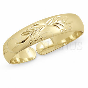 Aro Individual 07.165.0019 Oro Laminado, Diseño de Oja, Diamantado, Tono Dorado (Grosor 12 MM, Talla Unica)
