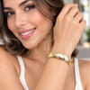 Aro Individual 07.165.0020 Oro Laminado, Diamantado, Tono Dorado (Grosor 12 MM, Talla Unica)