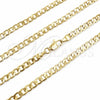 Gargantilla Basica 04.63.1452.18 Oro Laminado, Diseño de Cubana, Pulido, Tono Dorado (Grosor 04.4 MM, 18 Pulgadas de Largo)