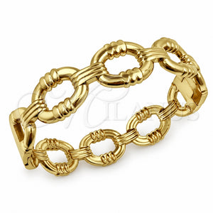 Aro Individual 07.116.0005.04 Acero Inoxidable, Diseño de Hebilla del Cinturón y Paperclip, Pulido, Tono Dorado (Grosor 15 MM, Talla 4 (2,25 de Diámetro))