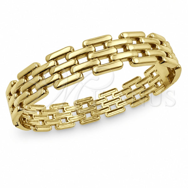 Aro Individual 07.116.0009.1.05 Acero Inoxidable, Diseño de Hebilla del Cinturón, Pulido, Tono Dorado (Grosor 12 MM, Talla 5 (2,50 de Diámetro))