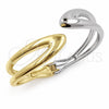 Aro Individual 07.215.0045.06 Oro Laminado, Diseño de Oja, Pulido, Dos Tonos (Grosor 23 MM, Talla Unica)