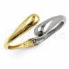 Aro Individual 07.215.0046.05 Oro Laminado, Diseño de Gota, Pulido, Dos Tonos (Grosor 20 MM, Talla 5 (2,50 de Diámetro))