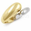 Aro Individual 07.307.0038.2.05 Oro Laminado, Diseño de Gota, Pulido, Dos Tonos (Grosor 30 MM, Talla 5 (2,50 de Diámetro))