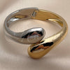 Aro Individual 07.215.0050.05 Oro Laminado, Diseño de Gota, Pulido, Dos Tonos (Grosor 40 MM, Talla 5 (2,50 de Diámetro))