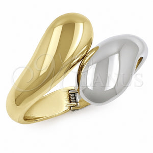 Aro Individual 07.215.0050.05 Oro Laminado, Diseño de Gota, Pulido, Dos Tonos (Grosor 40 MM, Talla 5 (2,50 de Diámetro))
