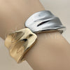 Aro Individual 07.215.0053.05 Oro Laminado, Diseño de Oja, Pulido, Dos Tonos (Grosor 30 MM, Talla 5 (2,50 de Diámetro))