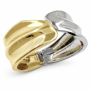 Aro Individual 07.215.0053.05 Oro Laminado, Diseño de Oja, Pulido, Dos Tonos (Grosor 30 MM, Talla 5 (2,50 de Diámetro))