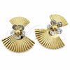 Arete Dormilona 02.472.0004 Oro Laminado, Diseño de Flor y Bola, Pulido, Dos Tonos