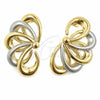 Arete Dormilona 02.472.0006 Oro Laminado, Diseño de Flor, Pulido, Dos Tonos