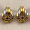 Arete Dormilona 02.472.0008 Oro Laminado, Diseño de Hueco, Pulido, Dos Tonos