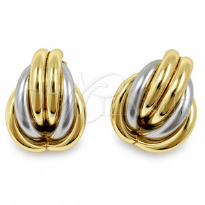 Arete Dormilona 02.472.0008 Oro Laminado, Diseño de Hueco, Pulido, Dos Tonos