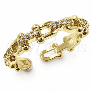 Anillo Multi Piedra 01.472.0001 Oro Laminado, con Micro Pave Blanca, Pulido, Tono Dorado (Talla Unica)