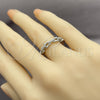 Anillo Multi Piedra 01.472.0001.1 Oro Laminado Blanco, con Micro Pave Blanca, Pulido, Rodinado (Talla Unica)