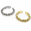 Anillo Multi Piedra 01.472.0001.1 Oro Laminado Blanco, con Micro Pave Blanca, Pulido, Rodinado (Talla Unica)