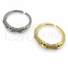 Anillo Multi Piedra 01.472.0002 Oro Laminado, Diseño de Bambu, con Micro Pave Blanca, Pulido, Tono Dorado (Talla Unica)