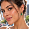 Arete Colgante 02.472.0013.2 Oro Laminado, Diseño de Cluster, con Zirconia Cubica Verde y Blanca, Pulido, Tono Dorado