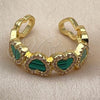 Anillo Multi Piedra 01.472.0006.2 Oro Laminado, Diseño de Corazón y Cluster, con Madre Perla Turquoise y Micro Pave Blanca, Pulido, Tono Dorado (Talla Unica)