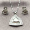 Juego de Arete y Dije de Adulto 10.448.0024 Oro Laminado Blanco, Diseño de Nudo, con Zirconia Cubica Blanca, Pulido, Rodinado