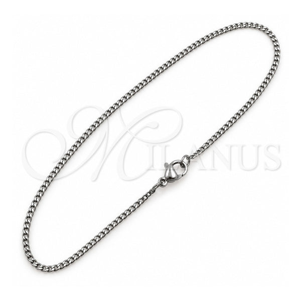 Gargantilla Basica 04.435.0003.18 Acero Inoxidable, Diseño de Miami Cubana, Diamantado, Tono Plateado (Grosor 01.5 MM, 18 Pulgadas de Largo)