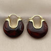 Argolla Mediana 02.60.0179.30 Oro Laminado, Resinado Marron, Tono Dorado