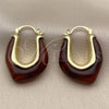 Argolla Pequeña 02.60.0187.25 Oro Laminado, Resinado Marron, Tono Dorado