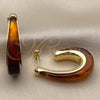 Argolla Pequeña 02.60.0189.20 Oro Laminado, Resinado Marron, Tono Dorado