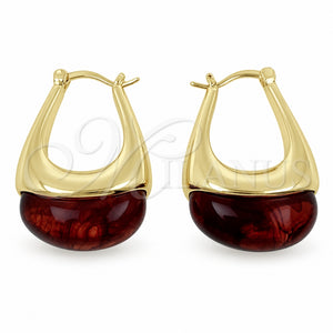 Argolla Pequeña 02.60.0192.20 Oro Laminado, Resinado Marron, Tono Dorado
