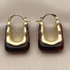 Argolla Pequeña 02.60.0194.20 Oro Laminado, Resinado Marron, Tono Dorado