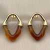 Arete Dormilona 02.60.0195 Oro Laminado, Resinado Marron, Tono Dorado