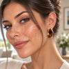 Arete Dormilona 02.60.0196 Oro Laminado, Resinado Marron, Tono Dorado