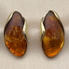 Arete Dormilona 02.60.0196 Oro Laminado, Resinado Marron, Tono Dorado