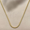 Gargantilla Elegante 04.341.0251.18 Oro Laminado, Diseño de Cola de Raton, Pulido, Tono Dorado (Grosor 02.7 MM, 18 Pulgadas de Largo)