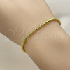 Pulsera Elegante 04.341.0251.07 Oro Laminado, Diseño de Cola de Raton, Pulido, Tono Dorado (Grosor 02.7 MM, 7 Pulgadas de Largo)