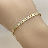 Pulsera Básica 04.213.0384.07 Oro Laminado, Diseño de Mariner, Pulido, Tres Tonos (Grosor 03.8 MM, 8 Pulgadas de Largo)